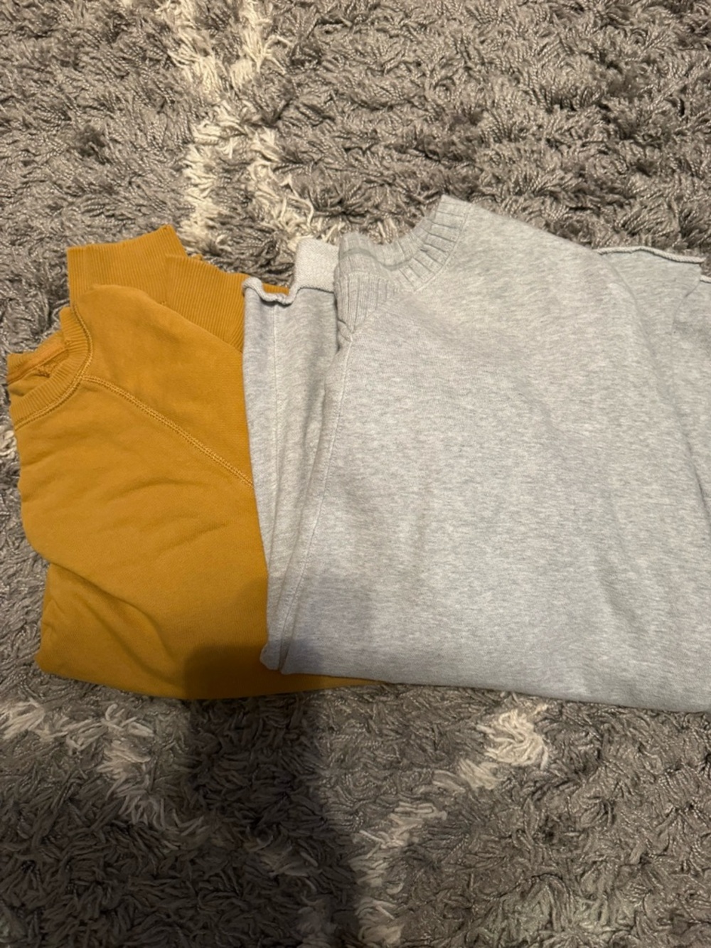 aerie Mustard Yellow & Light Gray Sweatshirt Duo